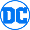 A blue dc logo on a white background.