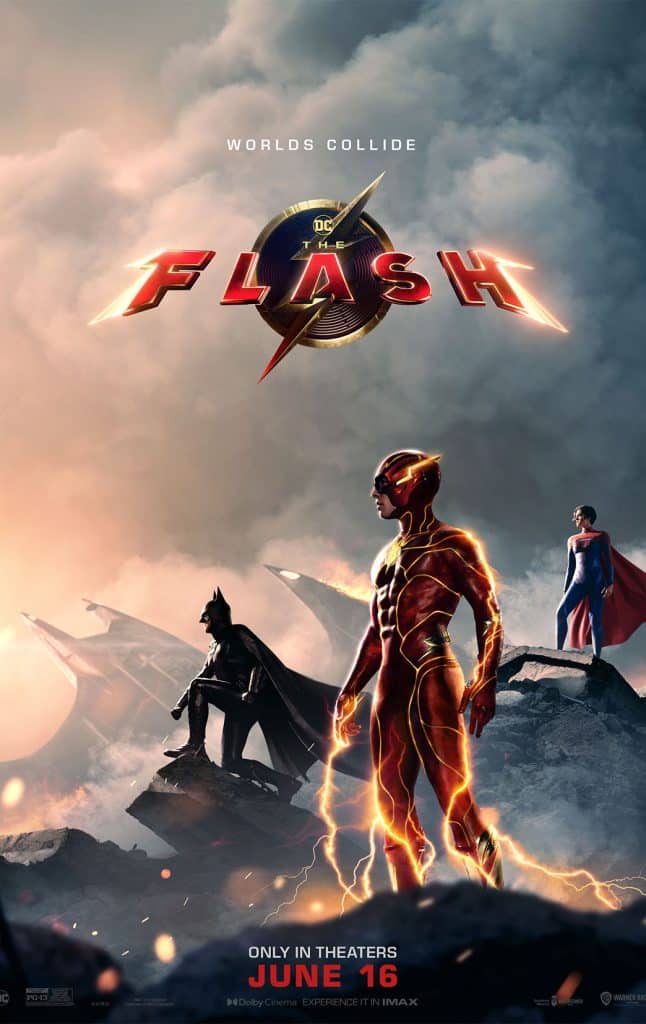 The flash movie poster with batman and the flash.